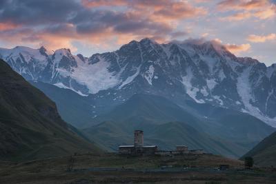 photography locations in Georgia - Mt Shkhara and  Lamaria Monastery