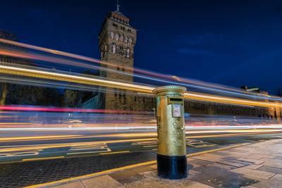 photo locations in South Wales - Gold Postbox