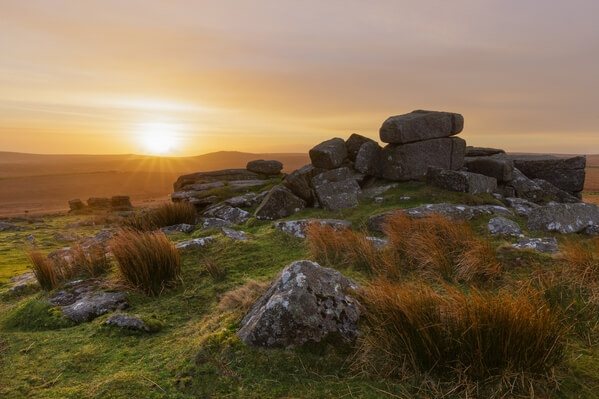 A winter sunrise from Rowtor of one of the the larger stacks looking  south east.