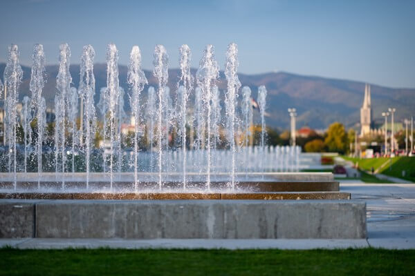 Water fountains in Zagreb