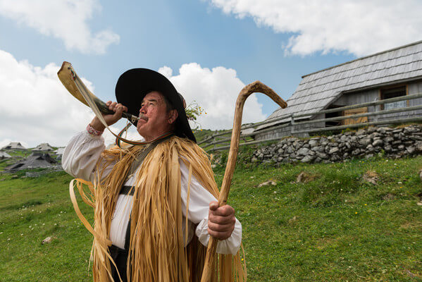 Velika Planina - enactment of traditional shepherd