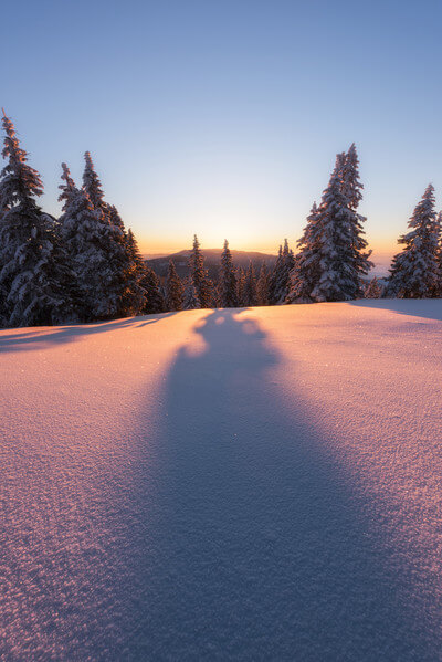 Sunrise in winter at Mala Planina
