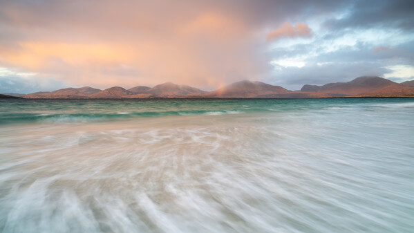 North Harris hills from the beach