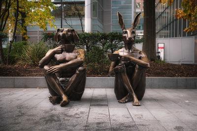 images of London - Dogman & Rabbitwoman Sculpture