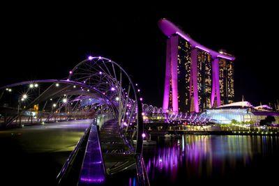 Singapore photos - Helix Bridge, Marina Bay Sands & ArtScience Museum