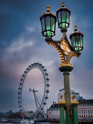 pictures of London - The London Eye from Hungerford Bridge