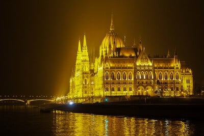Hungarian Parliament at Night (River Cruise)