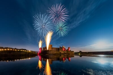 Fireworks at Caerphilly Castle