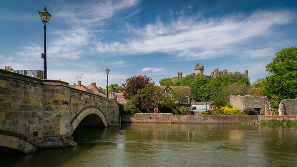 The Arundel bridge and castle from the "River Arun" composition spot.
