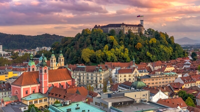 Ljubljana instagram locations - Nebotičnik - city view