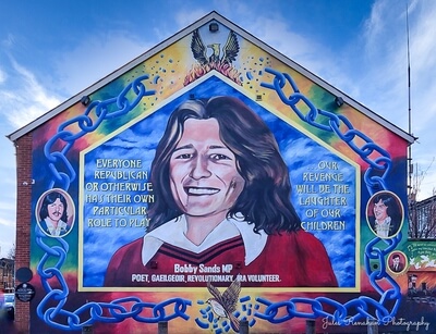 Bobby Sands was a member of the paramilitary group the Irish Republican Army and a member of the UK parliament. He led the 1981 hunger strike and died in Prison Maze while on strike.