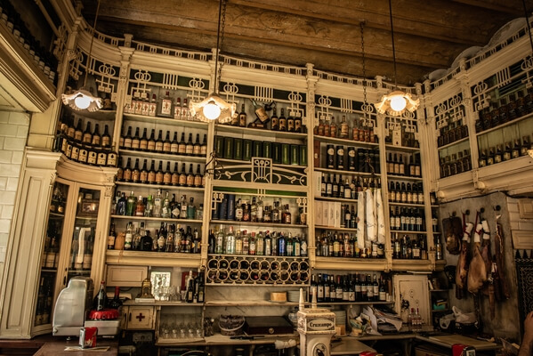 Bottles lining the walls