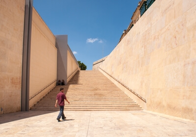 Stairs behind Valleta City Gate