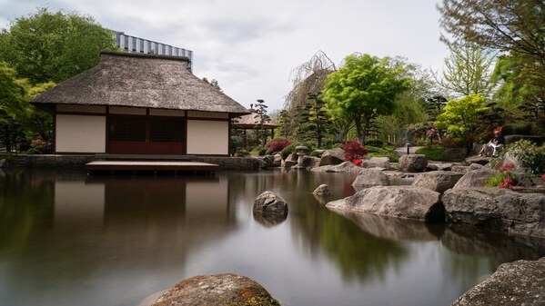 Japanese garden and teahouse