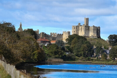 England photography locations - View of Warkworth Castle