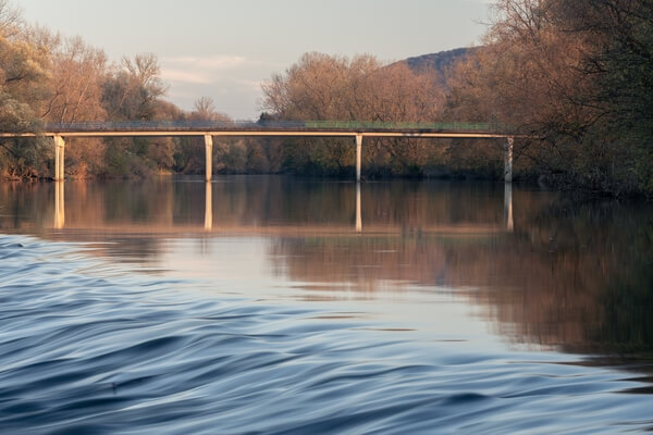 Kolpa / Kupa River at Krasinec - the bridge between Croatia and Slovenia