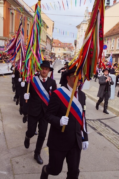 Kopjaši on international carnival parade Kurentovanje, Ptuj, Slovenia