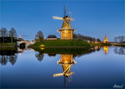 Windmills of Dokkum in Friesland