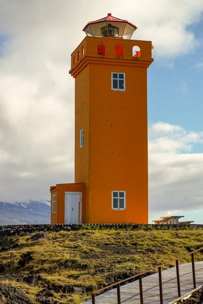 If you are out at sea,  Skálasnagaviti is called Svörtuloftaviti lighthouse. Bear in mind that it has two names; one from land and one from the sea. 