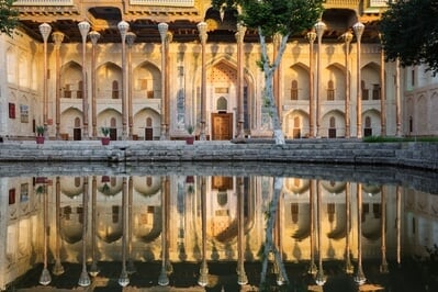 instagram spots in Bukhara Region - The Bolo-Hauz 20-Column Mosque
