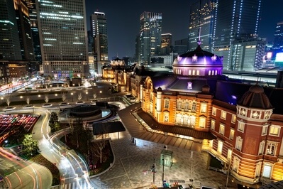 Tokyo photography spots - Tokyo Station from KITTE Garden