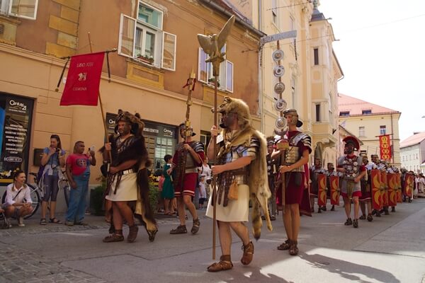 Roman games 2019 in Ptuj streets