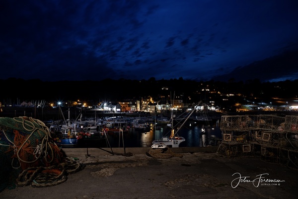 Lyme harbour at night