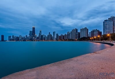 We were looking for a vantage point that would encompass the Chicago Skyline and found this place which provided a nice lead in and moody sky over Chicago