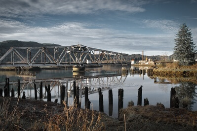 instagram spots in United States - The Abandoned Willapa River Swing Bridge