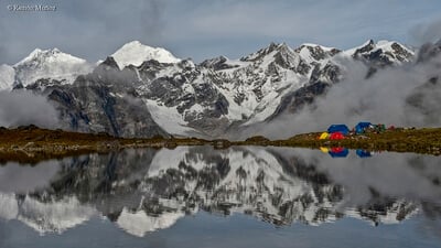 photos of Everest Region - Everest and Lhotse from Shuri Tsho Lake