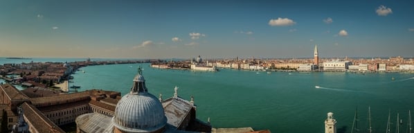 View from at San Giorgio Maggiore Campanile, Venice, Italy