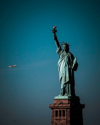 This image Statue Of Liberty was photographed from the Staten Island ferry.