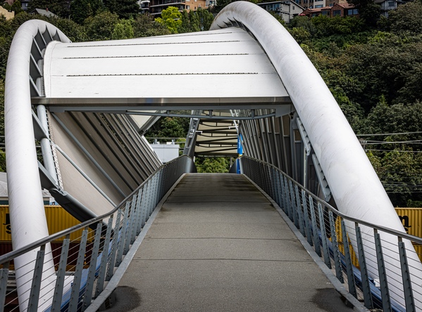 Helix Pedestrian Bridge traverses to the Elliot Bay Park.