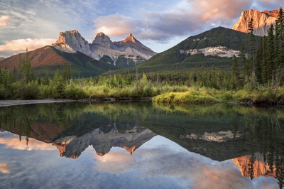 Alberta photography locations - Three Sisters Mountain from Policeman Creek