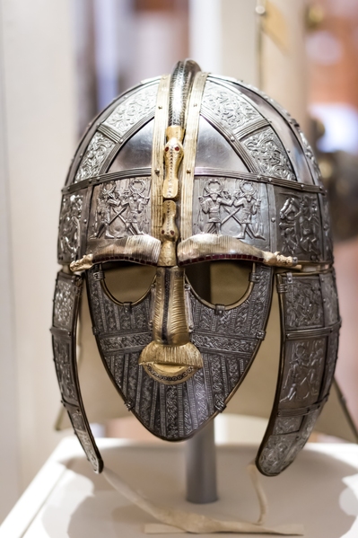 The Anglo-Saxon Sutton Hoo helmet, discovered in around 1939, The helmet is believed to date from around the 7th century