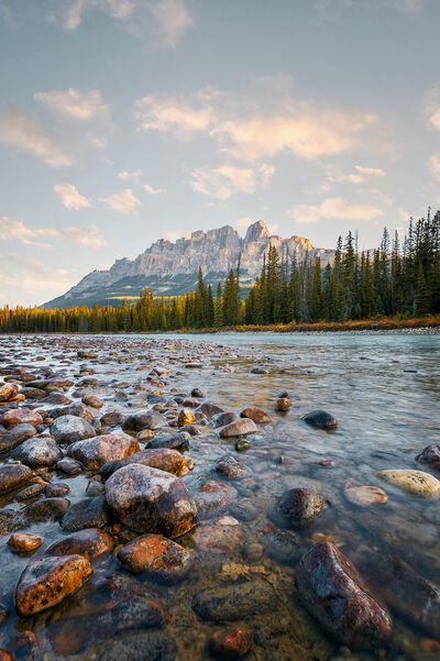 Alberta photography spots - Castle Mountain View from Bow River