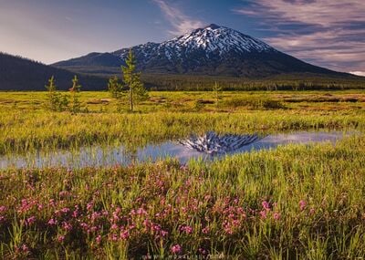 photo locations in Oregon - Mt. Bachelor Reflection