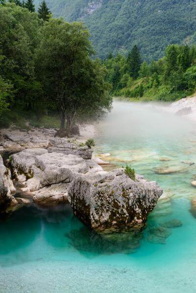 images of Triglav National Park - Soča River at Lepena 