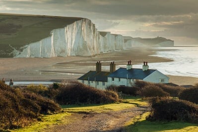 instagram spots in East Sussex - Coastguard Cottages & Seven Sisters