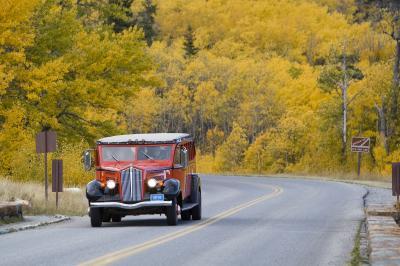 Montana photography spots - Red Jammer Buses