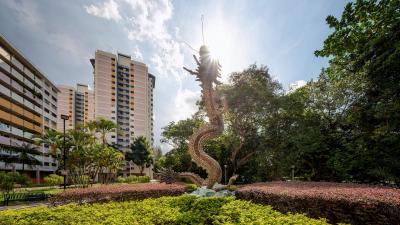 photography spots in Singapore - Whampoa Dragon Fountain Statue