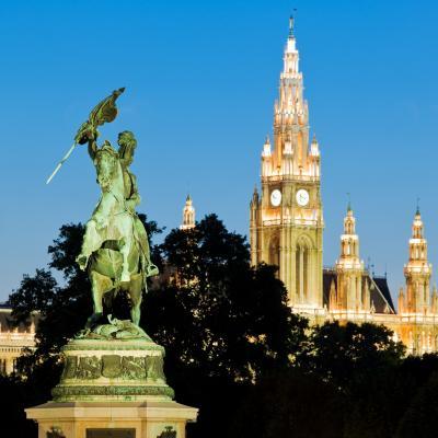pictures of Vienna - Archduke Karl Statue & City Hall