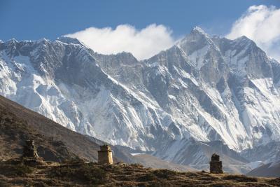 photo spots in Nepal - Chortens above Pangboche