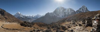 Nepal images - Everest memorial chortens