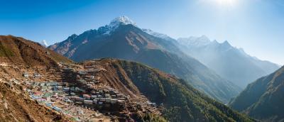 Nepal photo spots - Namche Bazaar and Thermserku