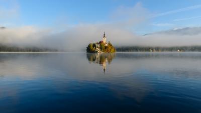 photos of Slovenia - Lake Bled Island Front View