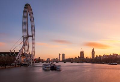 London photography locations - The London Eye from Hungerford Bridge