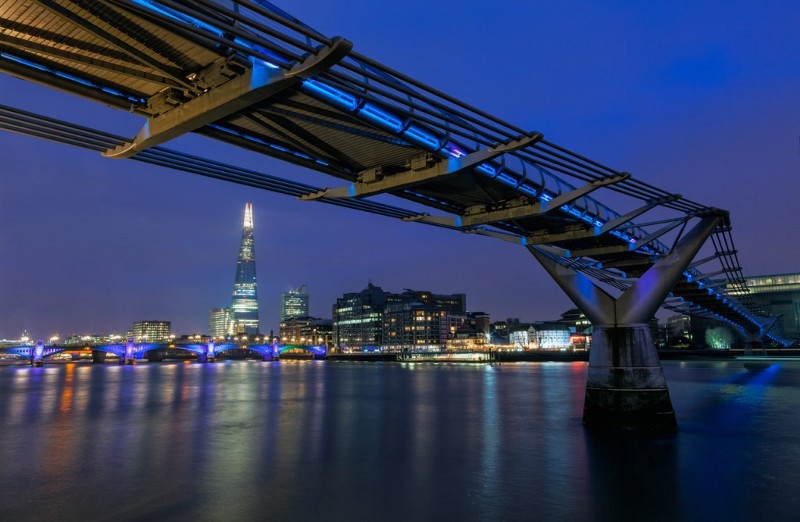 View across to the Shard and Southbank from Millennium Bridge