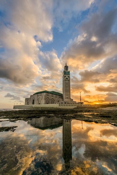 Hassan II Mosque reflections
