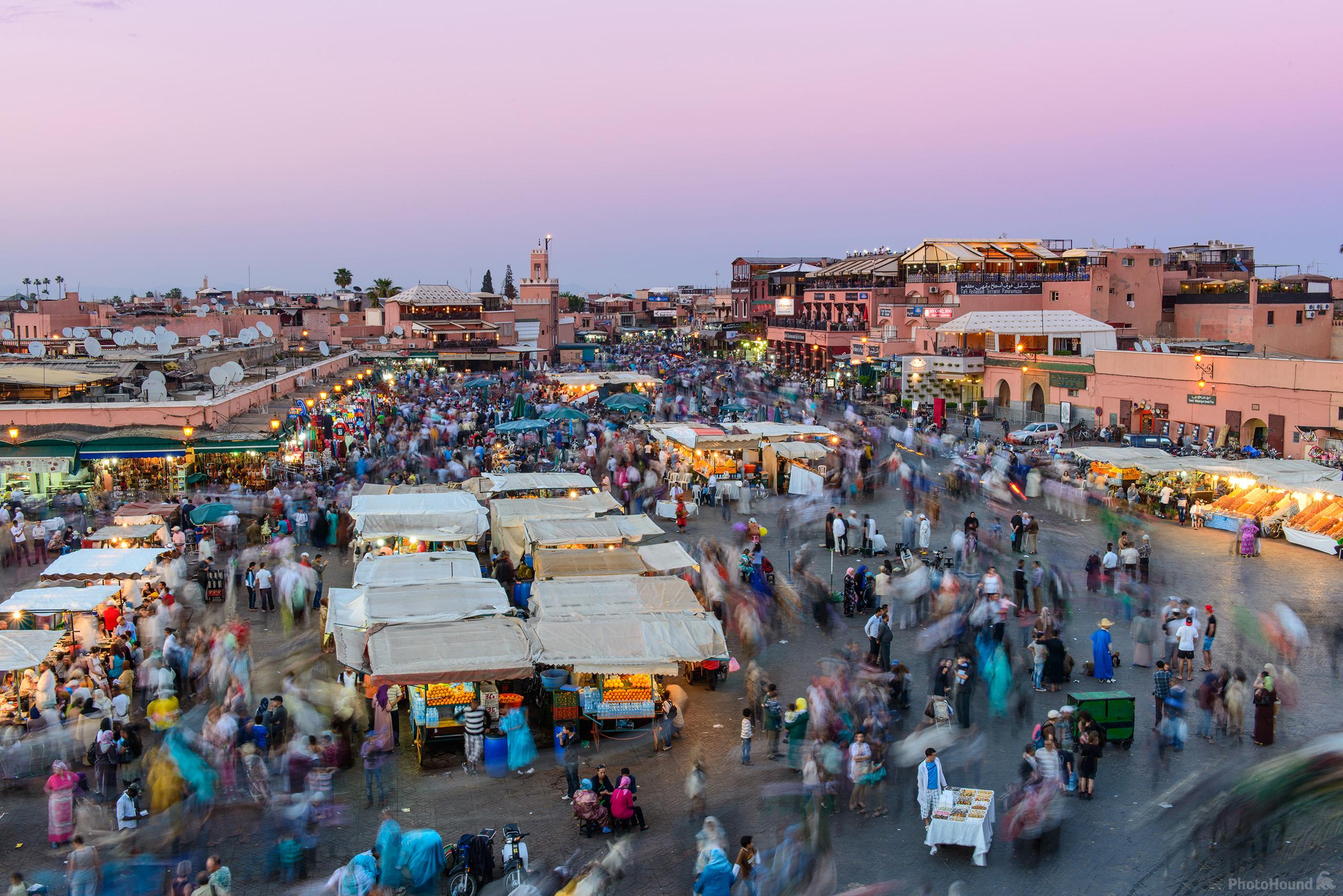 Image of Jemaa el-Fna from above by Luka Esenko